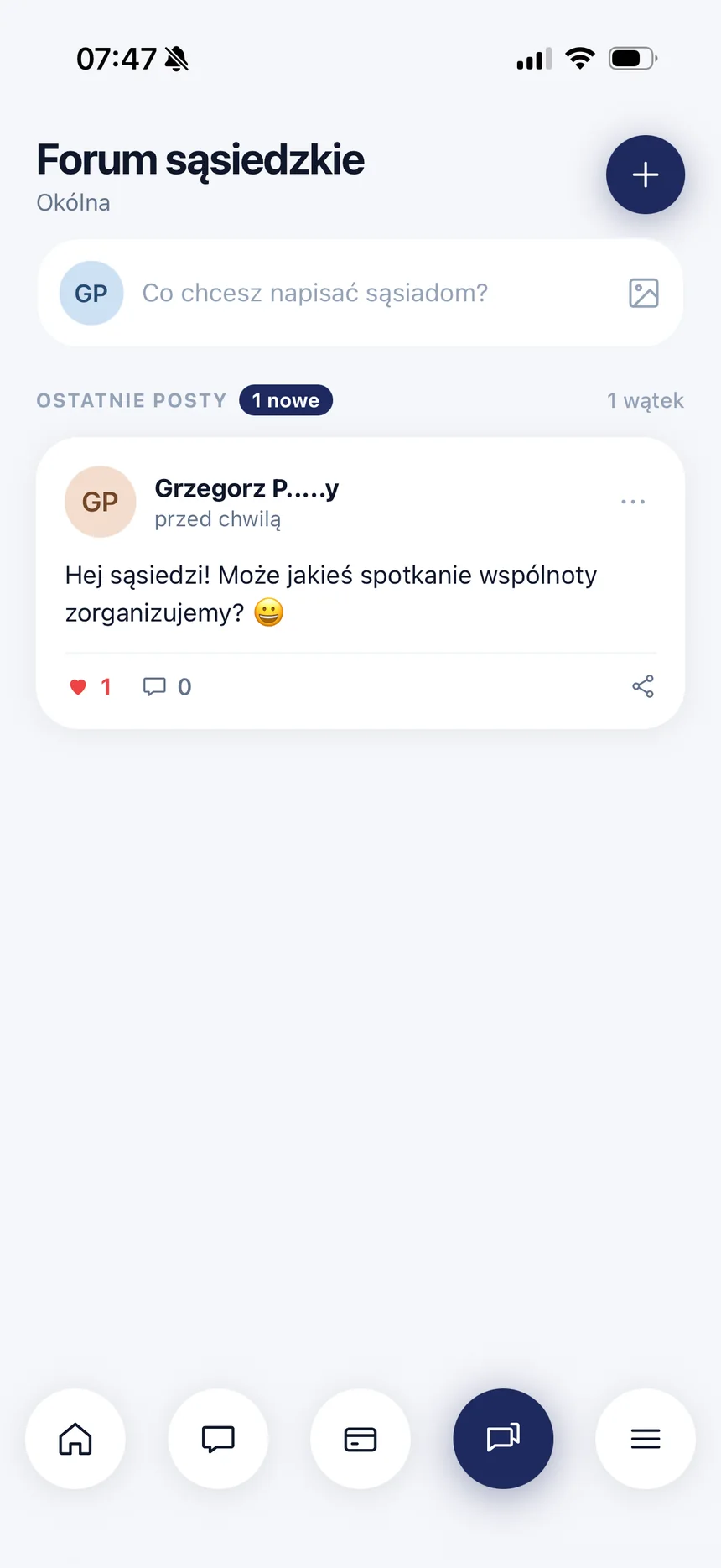 Aplikacja apparto — forum sąsiedzkie
